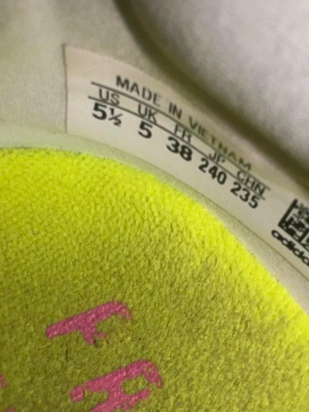 adidas Women's Neon Yellow and White Athletic Sneakers
